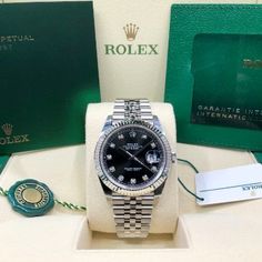 Rolex Datejust 41 Black Diamond Dial Jubilee 2021 126334 Automatic 41mm Black Steel - Watch with original box and original papers - 3235 - 10ATM - Sapphire crystal - 2021 Yes Band, Rolex Models, Authentic Watches, Rolex Datejust, Watch Sale, Stainless Steel Watch, Black Steel, Steel Bracelet, Sapphire Crystal