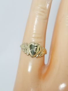 "Thanks for shopping our vintage estate store. We tend to sell well below wholesale and truly hope you enjoy all of our items. Many of the items are one of a kind, so please enjoy scrolling through the pictures and hopefully something will catch your eye. Brown spots are from camera or reflections. Estate 14k yellow gold monogram cursive capital A heart ring. Custom made ring for our shop. Ring size: 3 Setting: 7.5mm 1/4\" to 3/8\" Band width: 1.4mm Weight: 1.12 grams Marked 14k and it's sweet. Vintage Gold Initial Ring Stamped 14k, Vintage Tarnish Resistant Signet Ring For Promise, Vintage Tarnish-resistant Signet Ring For Promise, Vintage Gold Engraved Ring, Tarnish Resistant, Vintage Gold Engraved Tarnish-resistant Ring, Vintage Gold Engraved Ring Tarnish Resistant, Personalized Engraved Yellow Gold Ring For Collectors, Vintage Tarnish Resistant Initial Ring For Anniversary, Vintage Tarnish-resistant Initial Ring For Anniversary