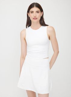 Corsica Longline Bra Tank ?? | S || Bright White Bra Tank, Athletic Style, Longline Bra, Sweater Pants, Athletic Fashion, Long Hoodie, Summer Essentials, Crop Tank, Long Skirt