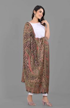 "Item Description  Item - 1 PC Wool Reversible Jamawar Shawl Fabric - Wool Pattern :- Floral Paisley Weight - : 0.50 Kg (Approx) Size : 80\" x 40\" Inches ( 203 X 101 Cm) (Approx) Wash Care - Dry Clean / Hand Wash in Cold Water Product Description * Beautiful Designs, made From Rare High Quality Materials. Each Piece is A Testimony To Superior Craftsmanship And Skillful Weaving. Used :- Shawl, Meditation Wrap, Winter Blanket, AC Throw, Jamawar Paisley and Floral weave inspired from the design la Winter Blanket, Meditation Prayer, Prayer Shawl, Cosy Winter, Winter Blankets, Wool Shawl, Pashmina Shawl, Clean Hands, Wool Scarf