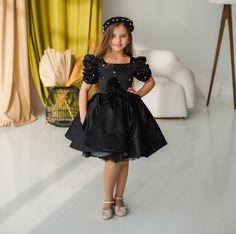 Black Girl Dress, Birthday Girl Dress, Party Gown, Satin Dress, Toddler Dress, Flower Girl Dress, Tutu Dress, Baby Dress, Puffy Sleeve, Pearls Dress, Prom Dress, Special Occasion, Formal Event Dress, Knee Dress, Princess Dress, First Birthday Dress Cute baby girl dress have very original fashionable design will be perfect for any celebration....birthday, wedding, parties, Christmas, photography, Valentine's Day, dance, evening, flower girl  dress, ball gown, festivals wear, dance, dress-up, fair Black Birthday Party, Pearls Dress, Fairy Princess Costume, Birthday Party Girl, Wear Black Dresses, First Birthday Dresses, Dress Tutu, Girls Black Dress, Black Birthday