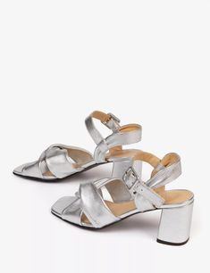 Infinity Metallic Sandal - Silver | Women's Sandals | Penelope Chilvers Silver Formal Sandals For Spring, Elegant Metallic Silver Ankle Strap Sandals, Elegant Metallic Sandals For Summer, Elegant Metallic Silver Heels For Summer, Silver Open Toe Sandals For Cocktail, Metallic Silver Open Heel Sandals For Party, Elegant Metallic Silver Sandals For Summer, Silver Cocktail Heels For Summer, Elegant Metallic Silver Summer Sandals