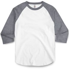 a white and grey rag sleeve shirt on a white background with clipping for text