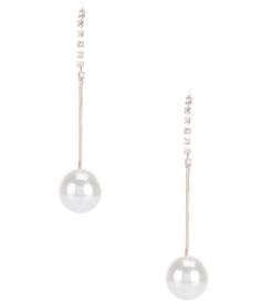 From Borrowed & Blue by Southern Living&#x2C; these earrings feature: Drop earringsGold-tone platingPost closureApprox. 2.25" L x 0.5" WImported. Senior Hoco, Bridal Jewellery Earrings, Pearl Drop Earrings Gold, Pearl Dangle Earrings, Pearl Earrings Dangle, Accessories Jewelry Earrings, Southern Living, Dillard's, Pearl Drop Earrings