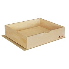 an empty wooden box on a white background