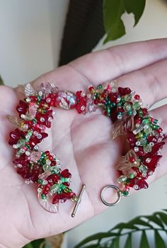 Nice seed beaded garden bracelets, these bracelets will look great around your wrists Red Beaded Bracelets For Crafting, Handmade Red Beaded Bracelets For Holidays, Handmade Red Bohemian Crystal Bracelet, Handmade Bohemian Red Crystal Bracelet, Handmade Red Christmas Bracelets, Red Faceted Beads Jewelry For Crafting, Red Beaded Bracelets With Colorful Beads For Christmas, Red Beaded Bracelet With Colorful Beads For Christmas, Red Beaded Crystal Bracelet As Gift