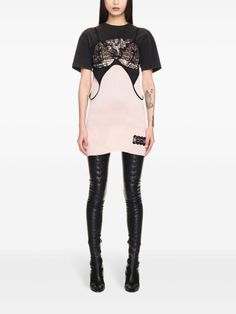 Off-White Lace Appliqué Mini Dress - Farfetch Mini Dress Pink, Dolce E Gabbana, Pink Mini Dresses, Exclusive Fashion, Lady Dior, Lace Applique, White Mini Dress, Dress Pink, Sweetheart Neckline