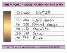 the price label for primacolor combinations