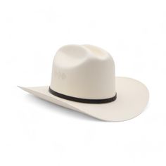 1000X Chaparral Cowboy Hat Classic White Hat For Ranch, Classic White Felt Hat For Ranch, White Brimmed Country Style Top Hat, White Brimmed Country Top Hat, Country Style White Brimmed Top Hat, White Country Top Hat With Curved Brim, White Country Style Top Hat With Curved Brim, White Wide Brim Rigid Hat, White Western Style Panama Hat For Outdoor