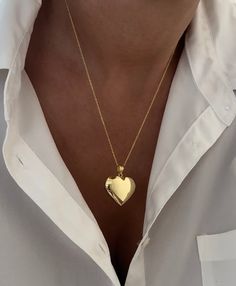 Big Gold Heart Necklace, Large Heart Necklace, Heart-shaped Locket Necklace For Valentine's Day With Adjustable Chain, Valentine's Day Heart Locket Necklace With Adjustable Chain, Valentine's Day Heart Cut Locket Necklace With Heart Charm, Valentine's Day Heart Shaped Locket Necklace With Charm, Heart Pendant Locket Necklace For Valentine's Day, Heart Cut Locket Necklace For Valentine's Day, Heart Locket Necklace For Valentine's Day