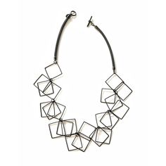 mesh and square slice necklace electroplated with either rhodium or black powder coat 26" with toggle clasp Square Necklace, Black Rhodium, Metal Necklaces, Toggle Clasp, Mesh, Square, Black