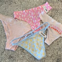 All Brand New Just Forgot To Cancel My Subscription Size Small Four Pair Various Styles As Shown In Pictures Smoke Free Pet Friendly Home Retail $14/Each Trendy Brief Bottoms For Loungewear, Spring Loungewear Bottoms With String, All Brands, Women's Intimates, Pet Friendly, Pet, Brand New, Fast Delivery, Full Service