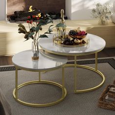 PRICES MAY VARY. 【Space-Saving Nesting Coffee Table Set】This set features a large round coffee table (Φ 31.5x17.7 inches) and a small end table (Φ 23.6x 13.2 inches). The small table conveniently nests under the larger one, saving valuable space in your living room or office. 【Sturdy and Durable Construction】These nesting coffee tables are made of sturdy metal frame and high-grade MDF wood top with waterproof ash wood grain triamine veneer to ensure the stability and durability of the product. E Stacking Coffee Tables, Nesting Coffee Tables The Home Depot, Round Coffee Table Gold, Round Nesting Coffee Tables The Home Depot, Round Glass Nesting Coffee Tables, Large Round Coffee Table, Brass Nesting Coffee Table, White Marble Nesting Coffee Table, Champagne Room