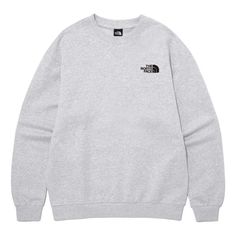 THE NORTH FACE Cotton Essential Sweater 'Grey' NM5MP40B North Face Clothes, Essentials Sweater, Christmas Essentials, Essential Sweater, Yoga Pants Pattern, Cute Crewneck, North Face Sweater, Fits Clothes, Hoodie And Sweatpants