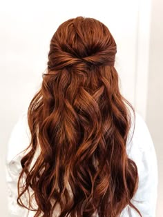 Prom Hairstyles Half Up Half Down Red Hair, Wedding Hairstyles Half Up Half Down Red, Auburn Hair Half Up Half Down, Wedding Hairstyles For Long Hair Red, Red Hair Hairstyles Wedding, Bridesmaid Hairstyles Red Hair, Half Up Half Down Wedding Hair Red, Wedding Hairstyles For Red Hair, Ginger Bridal Hair