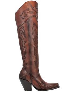 Dan Post Women's Seductress Western Boots - Snip Toe, Brown Western Leather Boots With Zipper Closure, Western Boots With Zipper Closure, Western Fitted Boots With Zipper Closure, Fitted Western Boots With Zipper Closure, Leather Boots With Zipper Closure And Snip Toe, Corral Boots Womens, Dresses With Cowboy Boots, Dan Post Boots, Women's Over The Knee Boots