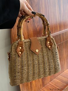 BagForLove - Studded Straw Bag with Double Handle â Ideal for Summer Beach Travel, Perfect for Vacations Product Description Color Coffee Brown Type Dome Bag Bag Size Medium Pattern Type Plain Composition 100% Linen Material Straw Size Chart INCH CM Strap Length Bag Length Bag Width Bag Height Handle Height 47.2 inch 9.8 inch 3.1 inch 7.9 inch 3.9 inch Strap Length Bag Length Bag Width Bag Height Handle Height 120 cm 25 cm 8 cm 20 cm 10 cm Details Pictures Similar Products h2 { text-align: center; } /* æ¢è¡ */ li{ white-space: normal; word-break: break-all; word-wrap: break-word; } .red-box { width: 100%; display: flex; flex-direction: row; flex-wrap: wrap; justify-content: center; } .red-box > div { width: 190px; height: 250px; margin: 10px; } .red-box > div > a > img { width: 190px; Trendy Bags With Bamboo Handle For Travel, Trendy Travel Bag With Bamboo Handle, Trendy Beach Bags With Bamboo Handle, Casual Bags With Bamboo Handle For Daily Use, Summer Rectangular Bag With Bamboo Handle, Summer Bag With Bamboo Handle And Rectangular Shape, Trendy Bucket Bag With Bamboo Handle, Trendy Beach Shoulder Bag With Bamboo Handle, Casual Shoulder Bag With Bamboo Handle For Beach