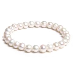 Pearl bracelet with round Cultured Pearl Bracelet, White Pearl Bracelet, Pearl Bangle, Freshwater Pearl Bracelet, Bead Bangles, Angkor, Fine Jewelry Gift, Aruba, Botswana