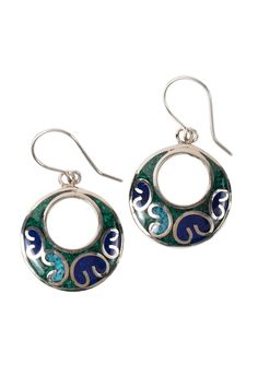 Mosaic Eclipse Earrings - Ten Thousand Villages Silver Inlay Earrings, Artisan Earrings With Artistic Design, Silver Inlay Round Earrings, Artisan Round Earrings With Artistic Design, Sea Earrings, Chain Scarf, Candle Wall Decor, The Hollow, Plant Lover Gift