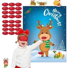 PRICES MAY VARY. CHRISTMAS PIN GAME PACKAGE INCLUDED: 1 PCS Pin The Nose On The poster, 24PCS reusable nose stickers, 1 PCS eye mask, 1 PCS Xmas game instructions, 1 PCS Christmas game poster cover, 4 PCS dot glues. Perfect for Christmas Party Games, Christmas Party Decorations, Christmas Birthday Party, New Year Party supplies,classroom Party Game Activities. LARGER CHRISTMAS GAMES SIZE: Bigger Christmas poster is 27 inches length and 21 inches width.Better than others'.High materials poster, c Toddler Christmas Party, Season Activity, Christmas Eve Games, Games Thanksgiving, Classroom Party Games, Party Games For Kids, Christmas Gift Games, Pin The Tail, Xmas Games