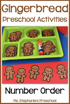 Gingerbread Cookie Preschool Number Order Activity - gingerbread cookies with numbers printed on brown paper in order 1-5 Gingerbread Man Math Activities Preschool, Gingerbread Math Activities Preschool, Preschool Gingerbread Activities Free, Gingerbread Girl Activities Preschool, Christmas Number Recognition Activities, Gingerbread Man Lesson Plans Preschool, Gingerbread Process Art Preschool, Shapes And Numbers Preschool, Gingerbread Men Activities For Preschool