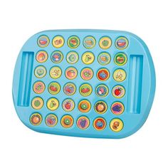 a child's play tray with lots of buttons on the front and bottom side