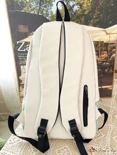 BirdinBag - Waterproof Laptop Backpack with Pendant, Spacious Carry On for Travel & work- College Shoulder Bag White Large Capacity Backpack For Outdoor, White Waterproof Backpack For Outdoor Activities, White Waterproof Backpack For Outdoor, White Waterproof Bag For Daily Use, Waterproof White Bag For Daily Use, White Waterproof Bags For Daily Use, White Waterproof School Bag, White Backpack With Zipper For Outdoor Activities, White Waterproof School Backpack