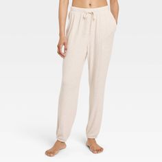 Stay comfy in classic style as you hang with friends or lounge around the house wearing these Cozy Ribbed Wide-Leg Pants from Auden™. Made from lightweight, super-cozy soft-brushed rib fabric with spandex, these jogger pants feature a full elastic waistband with a drawstring to help you find a snug, stay-put fit. Cut to an ankle length, they're designed with tapered legs and also feature side pockets for easy stashing of small items. Auden™: Comfort true to every shape & hue. Cute Lounge, Hanging With Friends, Rib Fabric, Oatmeal Color, Womens Fleece, Fleece Joggers, Bottom Clothes, Pull On Pants, Straight Pants