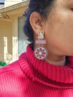 This beautiful earrings are handcrafted by our indian artisian. It has been made by brass and hand polished to make it look outstanding. 3 inches long Beautiful Earrings, Make It, Ruby, Brass, Silver