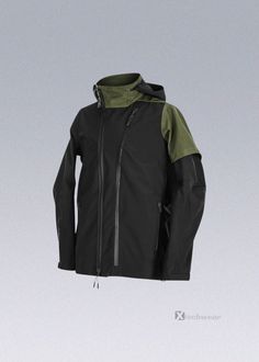 Nosucism Laminated Techwear Jacket */. FABRIC: 100% Polyester Fiber High-Performance Fabric */. FEATURES DETAILS: This Techwear Jackets feature a new windproof collar with a zipper on the outside of the collar, the hood can be flipped out after the zipper is fully opened, and the NIFCO@ quick adjustment system at the back of the hood. Large chest zipped pocket for everyday essentials. The pockets on both sides use YKK black bronze semi-automatic head water-repellent zippers, and the sleeves use Techwear Jacket, Hidden Hood, Jacket Fabric, Flip Out, Performance Fabric, Everyday Essentials, Upper Body, Repellent, Water Repellent