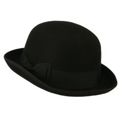 Men's Felt Bowler HatMade of 100% wool.Available sizes with elastic tie inside crown: M (57 cm), L (59 cm) and XL (61 cm).Inner satin hatband.Adult/Male.Crown measures 4 1/2 centimeters deep.Brim measures 2 inches long.Dry clean.Imported. Solid in color, bowler hat with attached different colored grosgrain hat band for gentlemen.Crown features oval round shaped top.Brim is accented with a ribbon trim and upturned all around.Our dressy style derby hat is great for any type of outdoor events, walk Wool Top Hat With Short Brim, Classic Adjustable Top Hat For Winter, Classic Black Wool Hat, Winter Derby Hats With Curved Brim, Curved Brim Hats For Winter Derby, Curved Brim Derby Hat For Winter, Winter Derby Fedora Hat, Classic Top Hat For Winter, Fitted Short Brim Hat For Derby