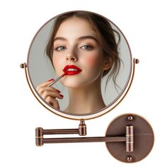 PRICES MAY VARY. 1X/10X MAGNIFYING MIRROR – Experience ultimate versatility with the ability to easily switch between magnified and standard views. With ample space for effortless grooming and makeup application, this mirror provides crystal-clear reflections that highlight every detail of your beauty routine. It's an essential addition to any vanity décor, ensuring you achieve flawless results every time. EXTENDABLE SWING ARM – The adjustable arm extends up to 13 inches from the wall, allowing you to position the mirror at the perfect angle for optimal viewing. When not in use, simply fold the bathroom vanity mirror back against the wall to save space. Enjoy both functionality and effortless adjustments for all your grooming needs. 360° ROTATING FUNCTION – This makeup mirror features a sm Round Bathroom Vanity, Mounted Makeup Mirror, Wall Mounted Makeup Mirror, Round Bathroom, Magnifying Mirror, Vanity Decor, Makeup Mirrors, Bathroom Vanity Mirror, Makeup Application