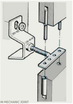 an image of a metal door hinge with screws and bolts attached to it