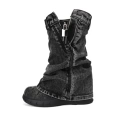 PRICES MAY VARY. 👢【Material】 Crafted from water-washed denim fabric,breathable lining and padded insole,these womens pant knee-high boots are comfortable in all seasons. 👢【Measurement】Heel height 3.5 inches/Boot height 9.5 inches/Boot circumference 12 inches Weight 4 pounds/Shoe box size 10.5 × 12 × 5 inches 👢【Feature】 Fashion denim boots with retro vintage y25k style, fold-over design, wide calf, side zipper padlock, pull-on closure and wearable rubberry outsole, comfortable for daily dressy Mid Rise Boots, Winter Streetwear Platform Boots With Rivets, Jean Boots, Formal Boots, Gothic Winter Platform Boots For Streetwear, Denim Platform Boots, Skirt With Boots, Gothic Winter Platform Boots, Gothic Streetwear Boots With Buckle Closure