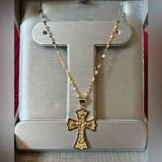 18k Solid Real Saudi Gold Cross Pendant, Chain Is Not Included. Approximately Weighs 2.1g Yellow Gold Plated Crucifix Jewelry, Gold Crucifix Jewelry Stamped 14k, Yellow Gold Cross Jewelry With Figaro Chain, Gold Diamond Cut Crucifix Jewelry, Hallmarked Yellow Gold Crucifix Jewelry, Elegant Gold Crucifix Jewelry, Gold Crucifix Necklace In 14k Gold, Elegant Stamped 14k Gold Crucifix Jewelry, Elegant Stamped 14k Crucifix Jewelry