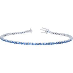 Sofer Jewelry - Blue Sapphire Tennis Bracelet in 18K White Gold Luxury Blue Tennis Bracelet With Prong Setting, Timeless Blue Bracelet For Formal Occasions, Luxury Sapphire Gemstone Tennis Bracelet, Luxury Blue Gemstone Tennis Bracelet, Luxury Blue Diamond Bracelet, Luxury Sapphire Tennis Bracelet For Formal Occasions, Luxury Blue Sapphire Bracelets, Luxury Blue Gemstone Diamond Bracelet, Luxury Sapphire Gemstone Bracelets