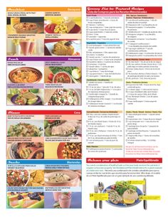 a menu with pictures of different foods on it