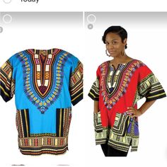 African Dashiki Shirt Short Sleeve Material: 100% Cotton Dress Length: 32 Inches Shown On Model 5' 7'' The Dashiki Shirt Is A Sensational Customer Favorite, And We Hope You Like It Just As Much. Dashiki For Ladies Plus Size, Ankara Ladies Shirts, Fashion Sense Ideas, African Dashiki Shirt, Ceremonial Clothing, Dashiki Shirt, African Dashiki, Church Activities, African Mud Cloth