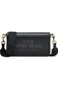 Marc Jacobs The Mini Leather Crossbody Bag | Nordstrom Everyday Flap Shoulder Bag With Logo Hardware, Logo Hardware Flap Shoulder Bag, Modern Crossbody Flap Bag With Logo Hardware, Black Flap Bag With Logo Hardware For Everyday Use, Black Rectangular Flap Bag With Logo Hardware, Leather Flap Bag With Logo Hardware For Everyday Use, On-the-go Leather Shoulder Bag With Logo Hardware, Business Crossbody Shoulder Bag With Logo Hardware, Functional Rectangular Shoulder Bag With Logo Hardware