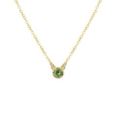 August Gold Birthstone Necklace by Katie Dean Jewelry Everyday Fine Jewelry Green Necklaces, Everyday Fine Jewelry Green Necklace, Green Fine Jewelry Necklace For Everyday, Round Birthstone Necklace For Everyday, Green Necklace With Bezel Setting For May Birthstone, Green Birthstone Necklace For May With Delicate Chain, Round Pendant Birthstone Necklace For May, Green Birthstone Necklace With Delicate Chain For May, Dainty Green Birthstone Necklace For Everyday