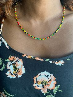 Colorful and single color chokers, just choose the color you like best. Trendy Beaded Choker Chain, Trendy Beaded Chain Choker, Trendy Festival Beaded Chain Choker, Adjustable Multicolor Tiny Beads Choker, Summer Multicolor Jewelry With Black Beads, Multicolor Jewelry With Black Beads For Summer, Casual Multicolor Jewelry With Black Beads, Green Casual Beads For Festival, Casual Green Choker Necklace