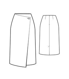 the front and back view of a women's skirt