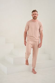 Lounge in comfort and style. Lounge in comfort all day in this incredibly soft loungewear set. This set includes lounge pants with pockets and cuffed ankles and a matching raglan sleeve t-shirt. Made from our ultra-soft and moisture-wicking fabric blend. Made in Canada. 93% Viscose from Bamboo / 7% Spandex. Fits true to size. Available in S, M, L, XL. S (28-30), M (32-34), L (36-38), XL (40-42). Machine washable and dryer friendly. Relaxed Fit Raglan Sleeve T-shirt For Loungewear, Casual Relaxed Fit Sleepwear For Everyday, Casual Activewear Long Pants For Relaxation, Casual Long Pants Activewear For Relaxation, Relaxed Fit Activewear For Lounging, Relaxed Cotton Activewear For Relaxation, Comfy Activewear Long Pants For Lounging, Comfortable Relaxed Fit T-shirt For Lounging, Relaxed Fit Comfortable T-shirt For Lounging