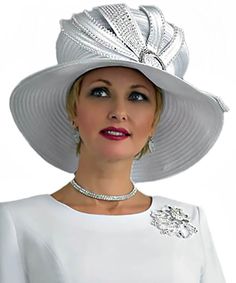 Lily and Taylor H110 1 piece HAT Color: Gold, Lavender, Navy, Pink, Silver, White White Fitted Top Hat With High Crown, Fitted Sun Hat With Flat Brim, White Fitted High Crown Hat, Church Hats With Short Brim, Fitted White Brimmed Costume Hat, Elegant Solid Color Sun Hat With Flat Brim, Chic White Fitted Costume Hats And Headpieces, White Fitted Cloche Hat For Formal Occasions, High Crown Hats For Spring