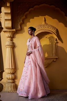 Light peach raw silk floral lehenga with delicate glass beads, sequence, thread embroidery and zardozi , paired with raw silk elbow sleeve embroidered blouse and organza dupatta with embroidered borders and sequence and resham buttis.From Chamee and Palak's The Romantics collection.DELIVERY TIMEPlease allow 8-12 weeks for your outfit to arrive.FABRIC DETAILSRaw Silk, OrganzaProfessional cleaning only. The Romantics, Floral Lehenga, Change Image, Organza Dupatta, Thread Embroidery, Light Peach, 12 Weeks, Elbow Sleeve, Embroidered Blouse