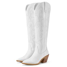 Women Cowgirl Boots, Embroidered Cowgirl Boots, Womens Western Boots, Brown Cowgirl Boots, Cowboy Carter, Knee High Western Boots, White Cowgirl Boots, Cowboy Boots For Women, White Cowboy Boots