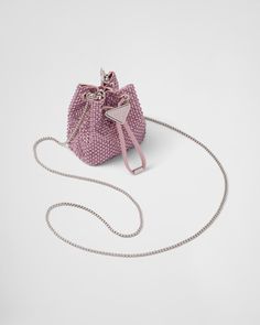 Alabaster Pink Embellished Satin Mini-pouch | PRADA Pink Prada Bag, Prada Mini Bag, Prada Purse, Beautiful Marriage, Prada Backpack, Prada Mini, Cute Mini Backpacks, Prada Purses, Bags Prada