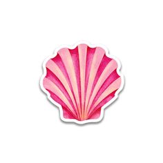 a pink shell sticker on a white background