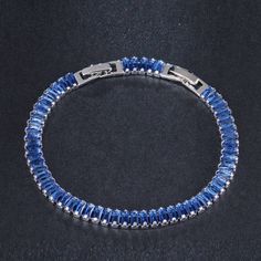 Condition: Brand New Item Type: Bracelet Material: Zircon Metal Type: Copper Stone Color: Royal Blue Metal Color: Silver Gender: Women Length: 7.1+1 Inches Blue Tennis Bracelet Bangle For Gift, Royal Blue Fashion, Shiny Bracelets, New Item, Metal Color, Womens Jewelry Bracelets, Blue Fashion, Types Of Metal, Fashion Statement