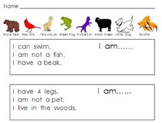 worksheet for beginning and ending sounds with pictures of animals in the words i am